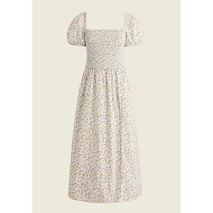 J. Crew Floral Midi Dress - White and Pink